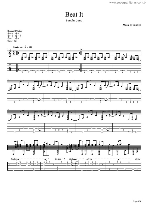 Partitura da música Beat It v.5