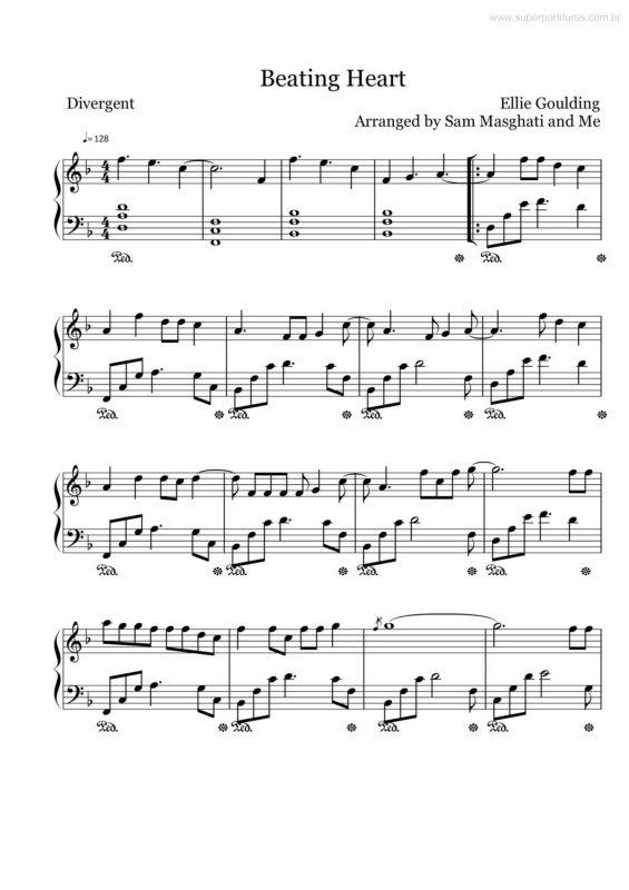 Partitura da música Beating Heart