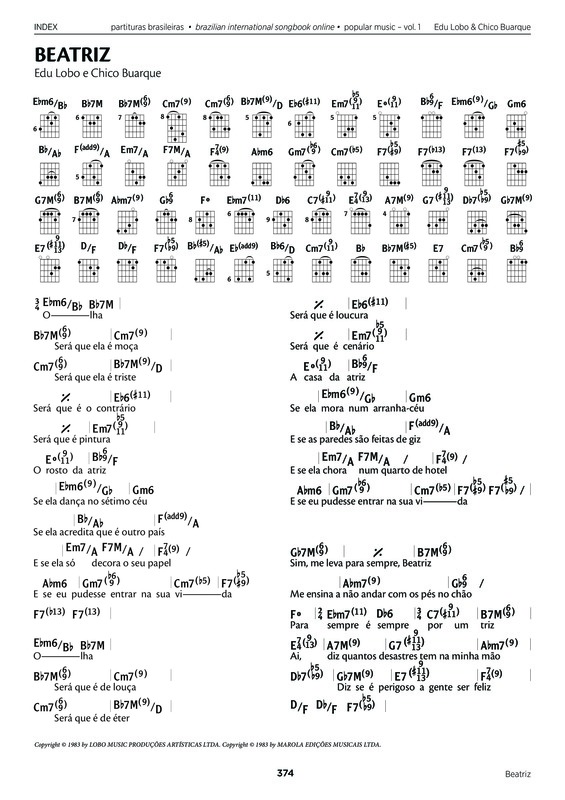 Partitura da música Beatriz v.11