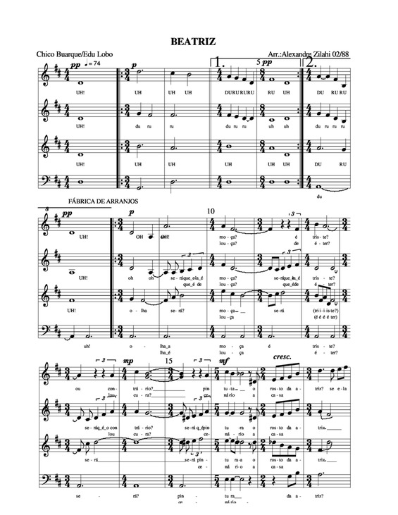 Partitura da música Beatriz v.13