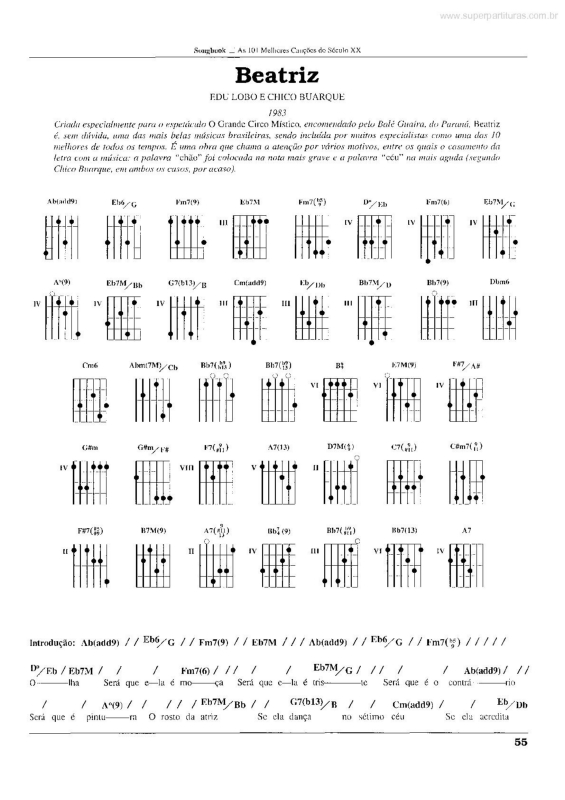 Partitura da música Beatriz v.5