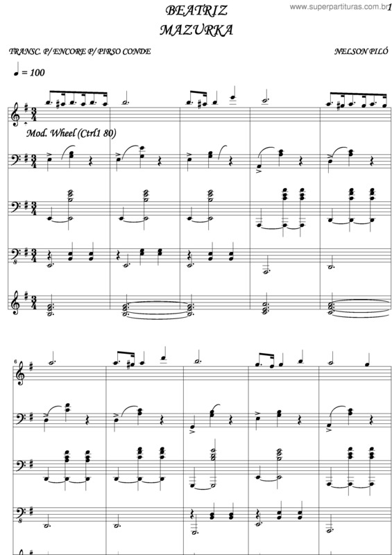 Partitura da música Beatriz v.9