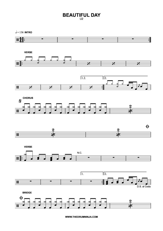 Partitura da música Beautiful Day v.3