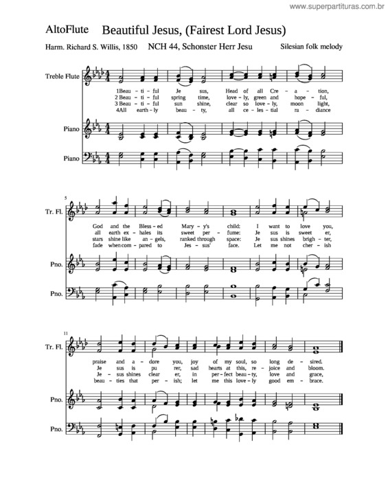 Partitura da música Beautiful Jesus,