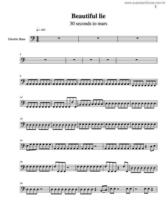 Partitura da música Beautiful Lie v.2