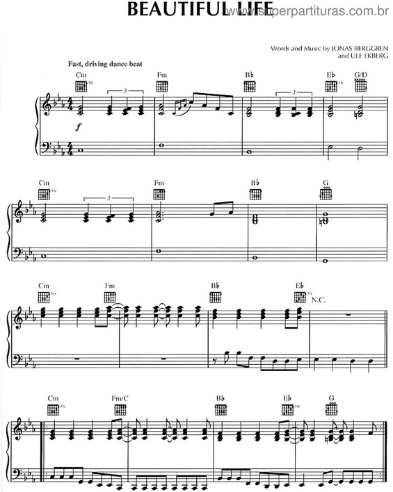 Partitura da música Beautiful Lie