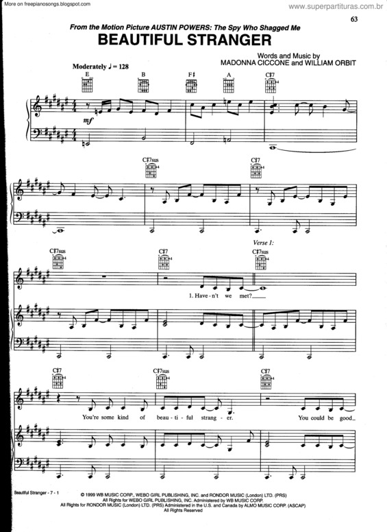 Partitura da música Beautiful Stranger.PDF