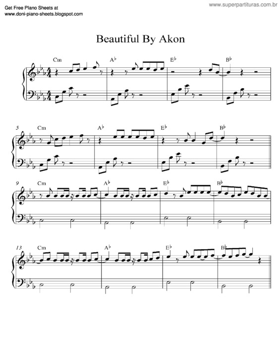 Partitura da música Beautiful v.6