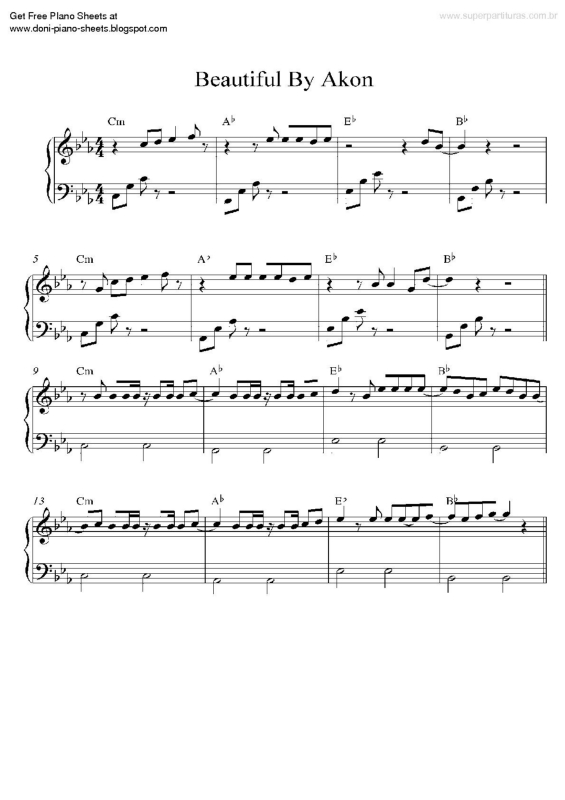 Partitura da música Beautiful