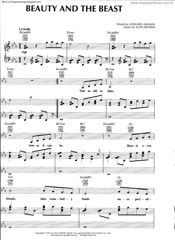 Partitura da música Beauty And The Beast v.19