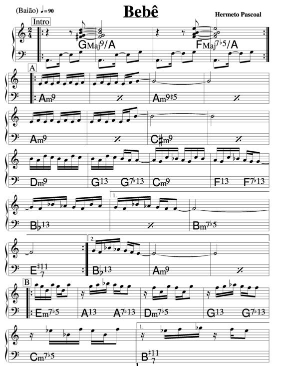 Partitura da música Bebê