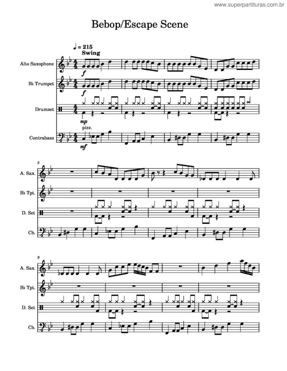 Partitura da música Bebop Escape Scene