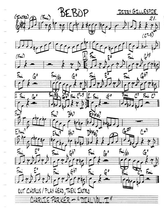 Partitura da música Bebop v.6