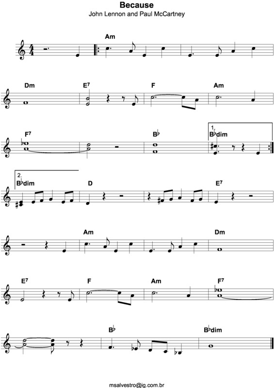 Partitura da música Because v.4