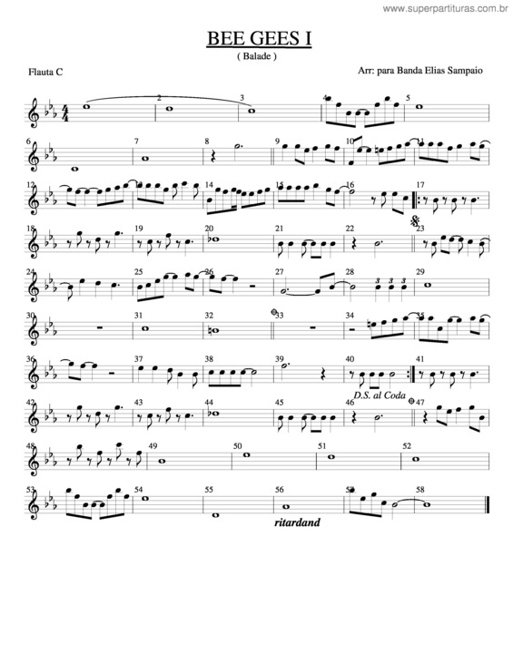 Partitura da música Bee Gees