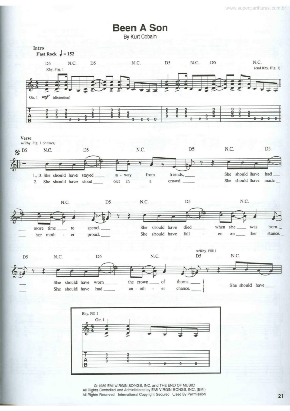 Partitura da música Been a Son v.2