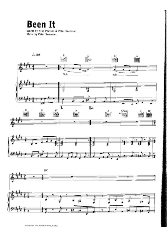 Partitura da música Been It