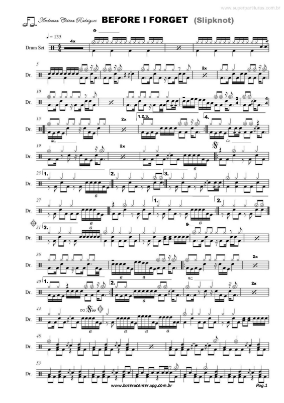 Partitura da música Before I Forget