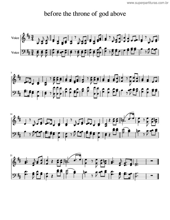Partitura da música Before The Throne Of God Above