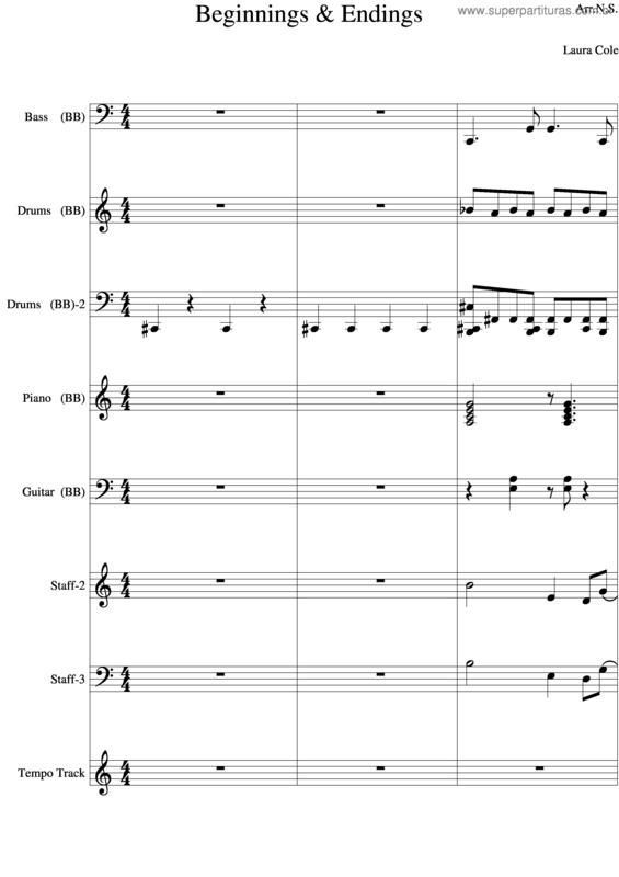 Partitura da música Beginnings & Endings