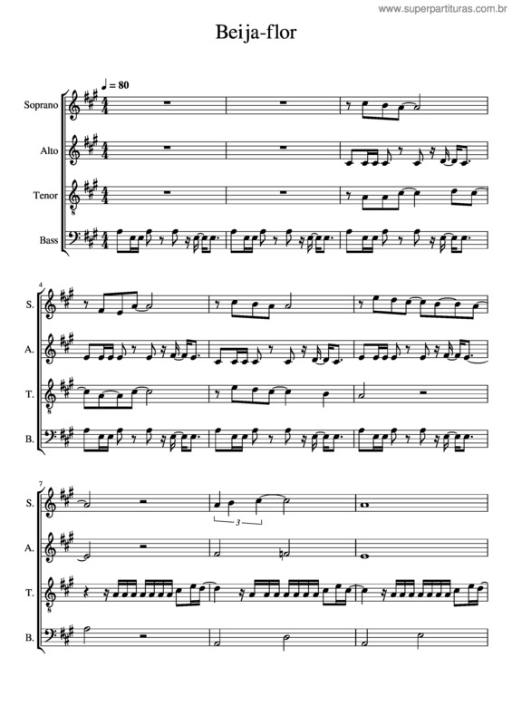 Partitura da música Beija–Flor Mc E Re