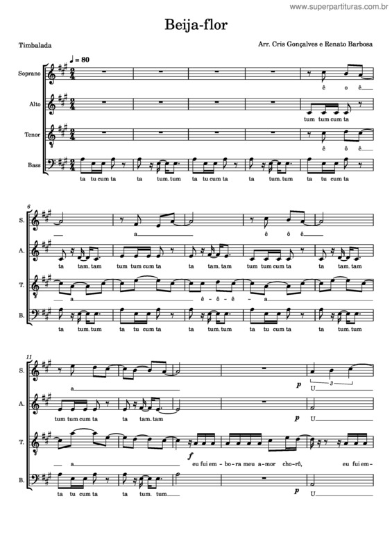 Partitura da música Beija–Flor v.19