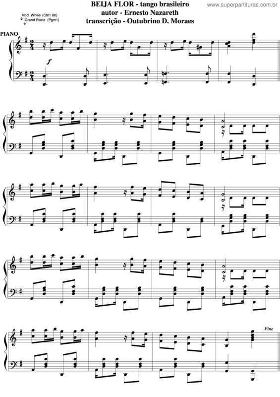 Partitura da música Beija-Flôr v.6