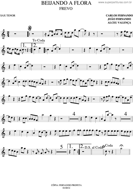 Partitura da música Beijado A Flora