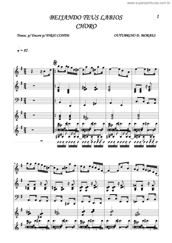 Partitura da música Beijando Teus Lábios v.3