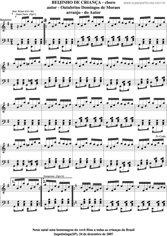 Partitura da música Beijinho De Criança v.4