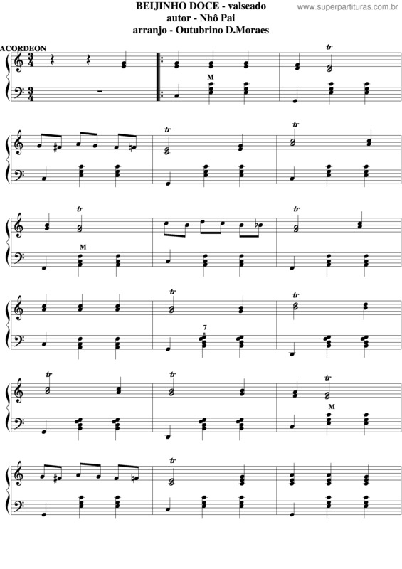 Partitura da música Beijinho Doce v.5