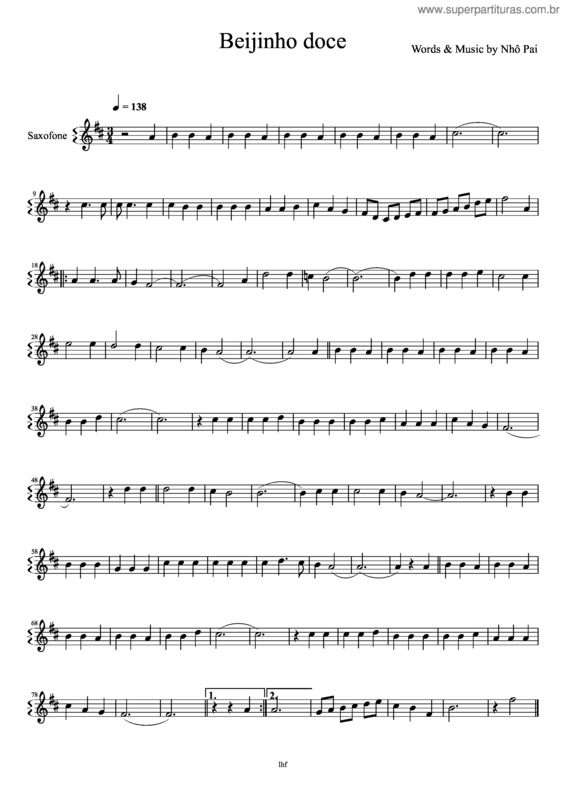Partitura da música Beijinho Doce v.7