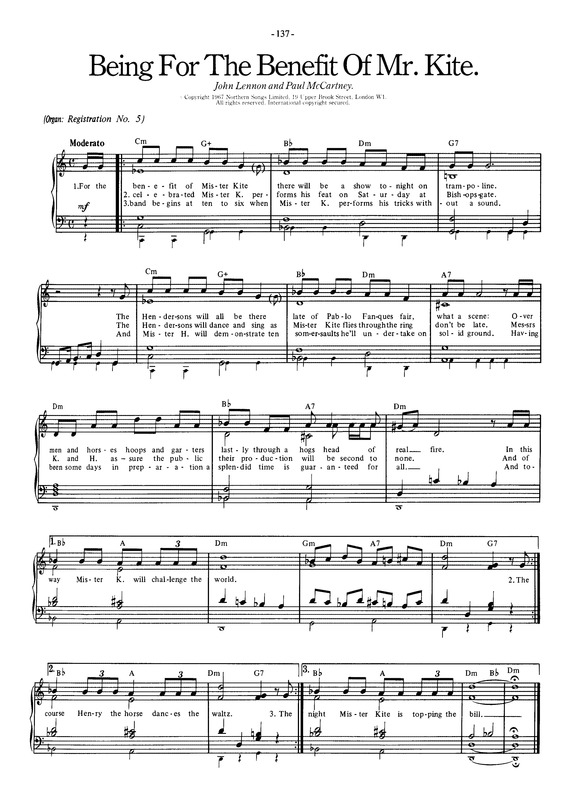 Partitura da música Being For The Benefit Of Mr. Kite!