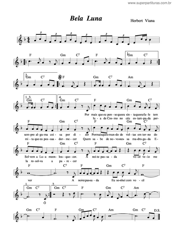 Partitura da música Bela Luna v.3