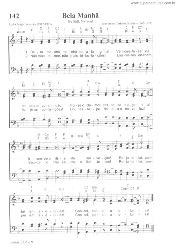 Partitura da música Bela Manhã