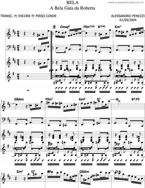 Partitura da música Bela v.2