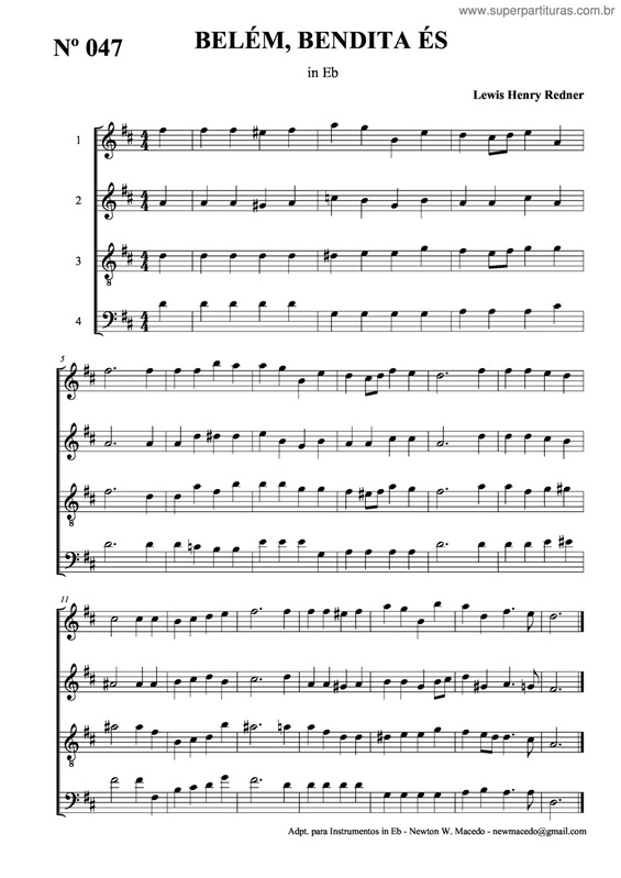 Partitura da música Belém, Bendita És v.3