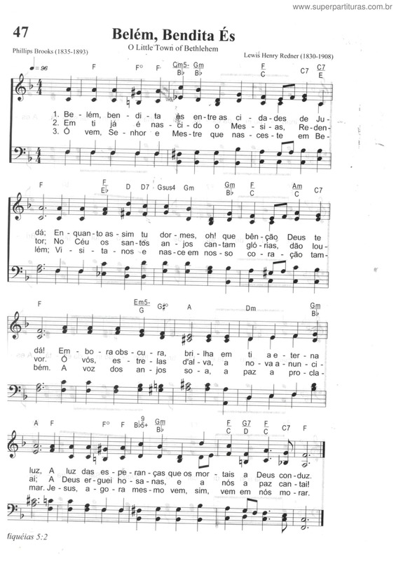 Partitura da música Belém, Bendita És