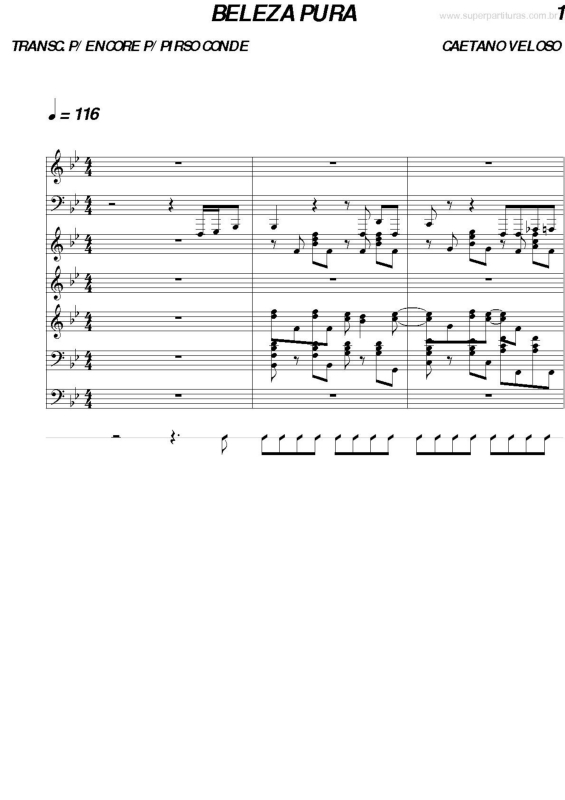 Partitura da música Beleza Pura