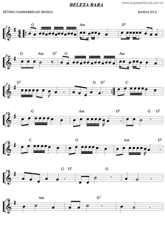 Partitura da música Beleza Rara v.2