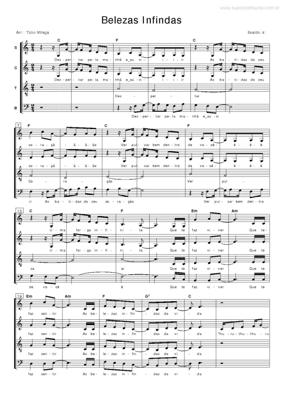 Partitura da música Belezas Infindas v.2