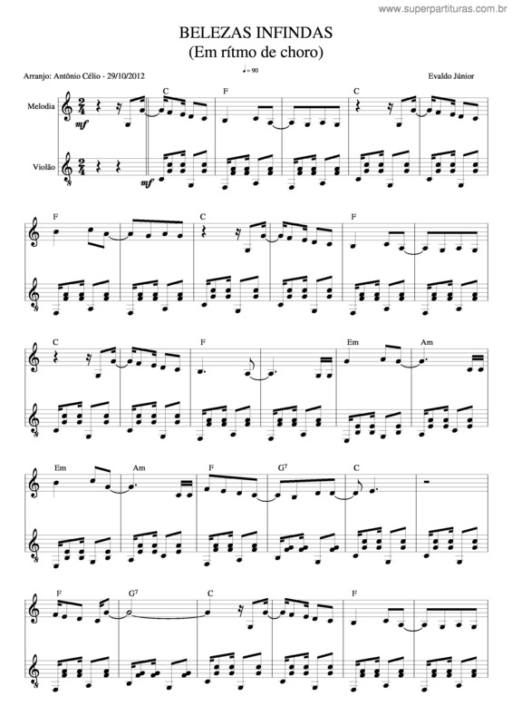 Partitura da música Belezas Infindas v.3