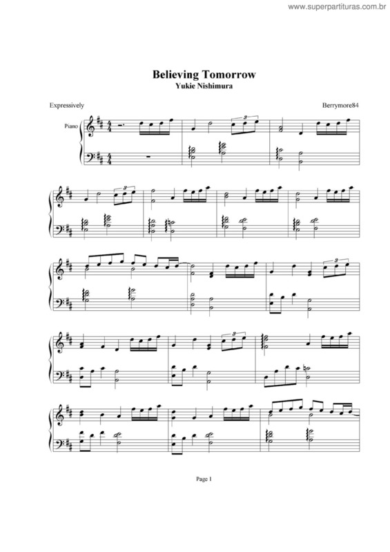 Partitura da música Believing Tomorrow