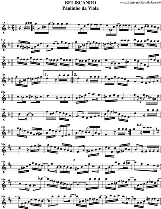 Partitura da música Beliscando