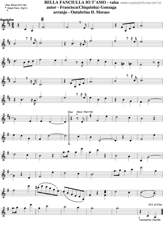 Partitura da música Bella Fanciulla Io T´Amo v.2