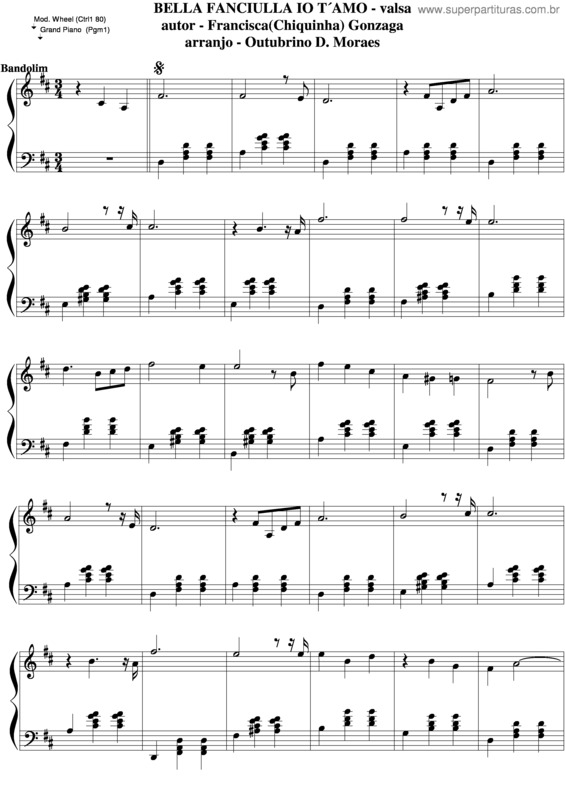 Partitura da música Bella Fanciulla Io T´Amo v.3