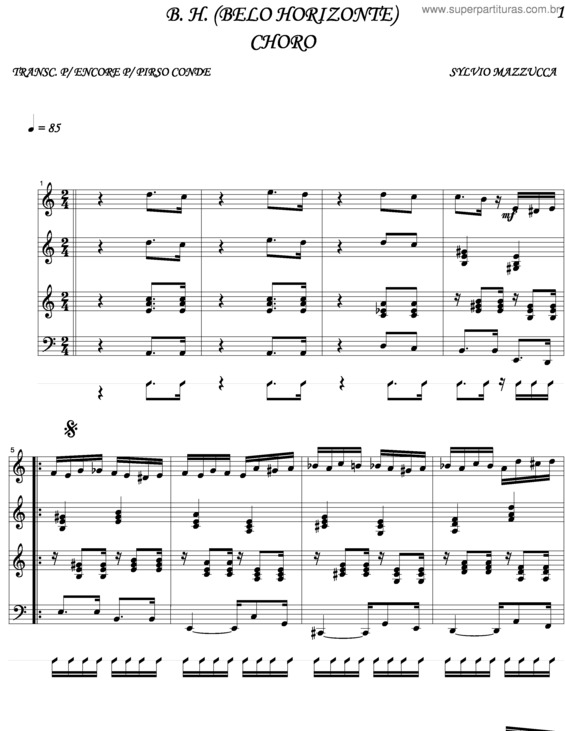 Partitura da música Belo Horizonte v.2