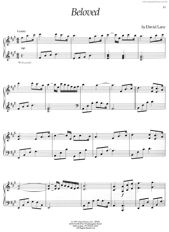 Partitura da música Beloved