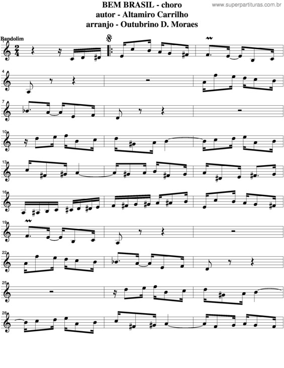 Partitura da música Bem Brasil v.2