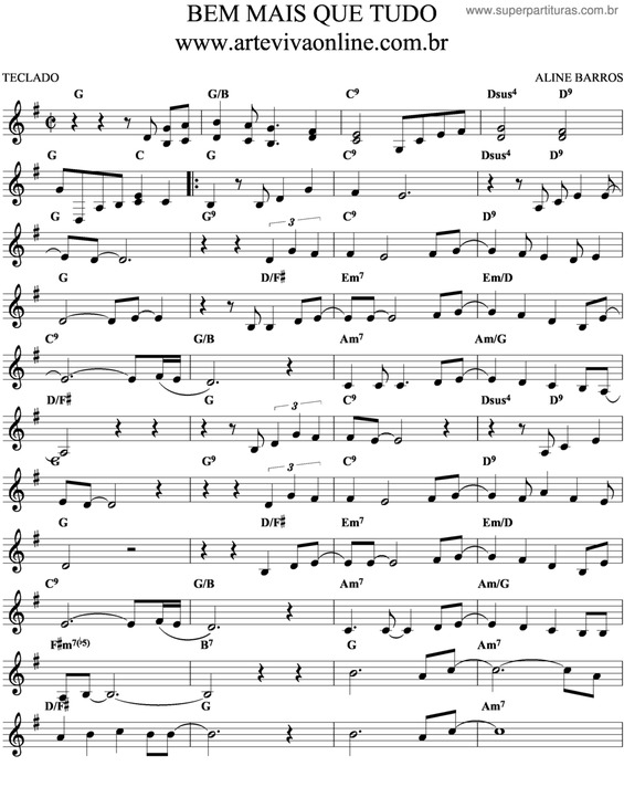 Partitura da música Bem Mais Que Tudo v.3